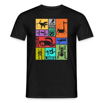 Nazca Lines | Ancient Astronaut Peru Geoglyphs - Men's T-Shirt - black - Front - AI Model Male 178 light (178cm)
