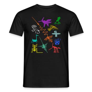 Nazca Lines | Ancient Astronaut Peru Geoglyphs - Men's T-Shirt - black - Front - AI Model Male 178 light (178cm)