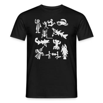 Nazca Lines | Ancient Astronaut Peru Geoglyphs - Men's T-Shirt - black - Front - AI Model Male 178 light (178cm)