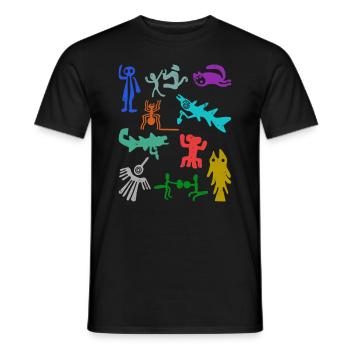 Nazca Lines | Ancient Astronaut Peru Geoglyphs - Men's T-Shirt - black - Front - AI Model Male 178 light (178cm)