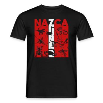 Nazca Lines | Ancient Astronaut Peru Geoglyphs - Men's T-Shirt - black - Front - AI Model Male 178 light (178cm)