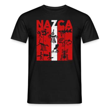 Nazca Lines | Ancient Astronaut Peru Geoglyphs - Men's T-Shirt - black - Front - AI Model Male 178 light (178cm)