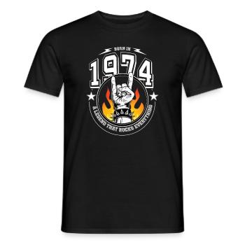 1974 Geburtstag, rockt alles - Männer T-Shirt - Schwarz - Vorne - AI Model Male 178 light (178cm)