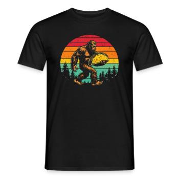 Bigfoot Sasquatch Taco Mexican Food - Men's T-Shirt - black - Front - AI Model Male 178 light (178cm)