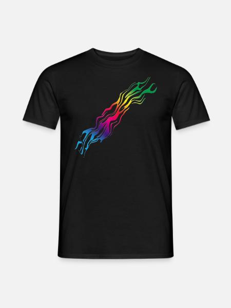 Regenbogen / Rainbow - Männer T-Shirt - Schwarz
