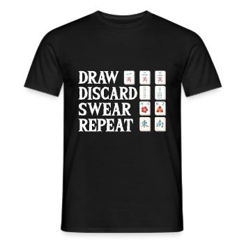 Gift for Mahjong Fans - Men's T-Shirt - black - Front - AI Model Male 178 light (178cm)