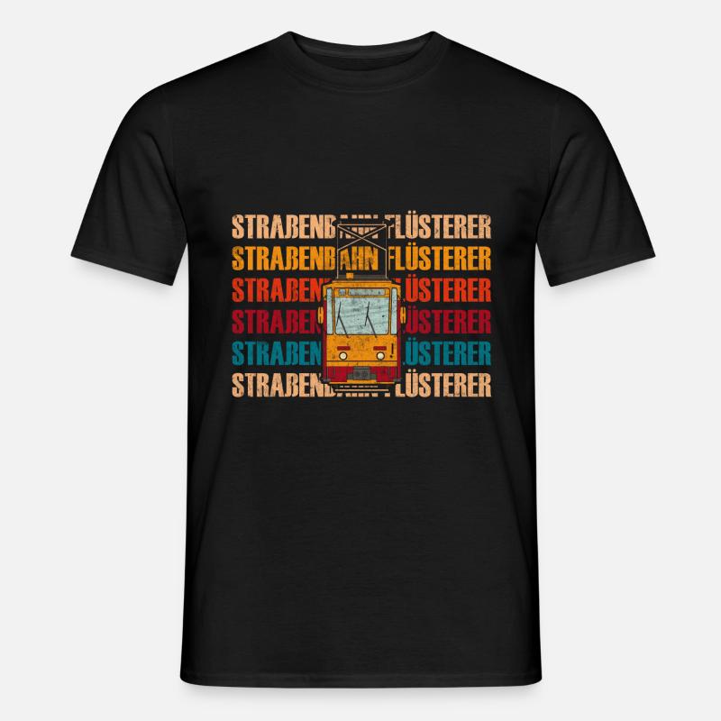 Retro Straßenbahn Flüsterer Straßenbahnfahrer - Männer T-Shirt - Schwarz