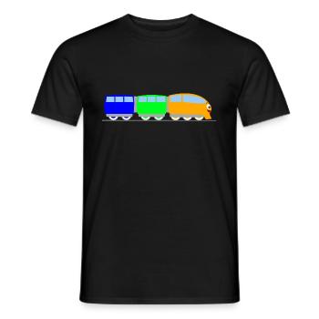 Kinder Zug - Eisenbahn - Bahn - Männer T-Shirt - Schwarz - Vorne - AI Model Male 178 light (178cm)
