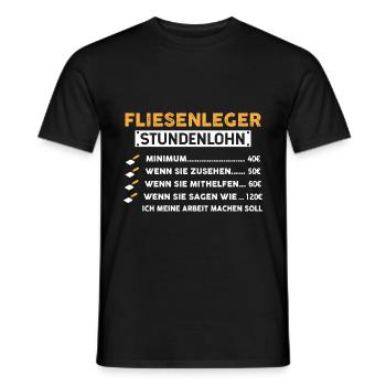 Handwerker Fliesenleger Spruch - Männer T-Shirt - Schwarz - Vorne - AI Model Male 178 light (178cm)