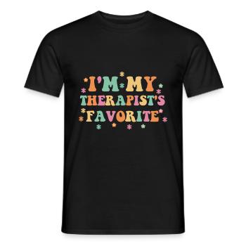 Sarcastic Therapy Saying Humor Therapist - Men's T-Shirt - black - Front - AI Model Male 178 light (178cm)