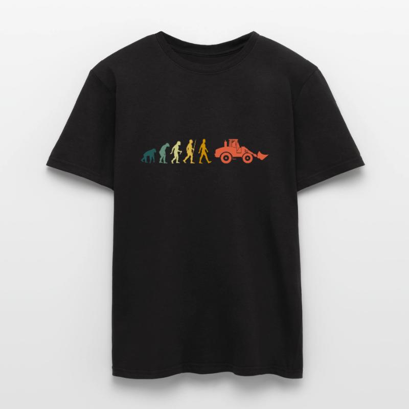 Wheel loader Evolution Retro excavator construction site Men's T-shirt