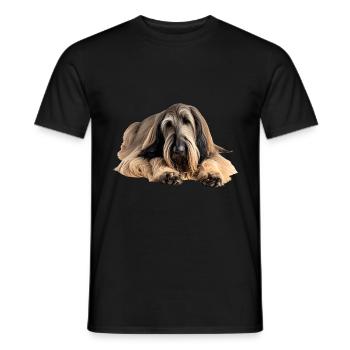 Afghan Hound - Men's T-Shirt - black - Front - AI Model Male 178 light (178cm)