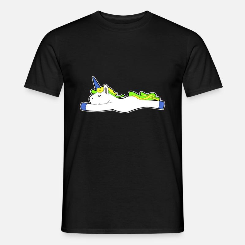 schlafendes Einhorn faul chillen Geschenk Idee - Männer T-Shirt - Schwarz