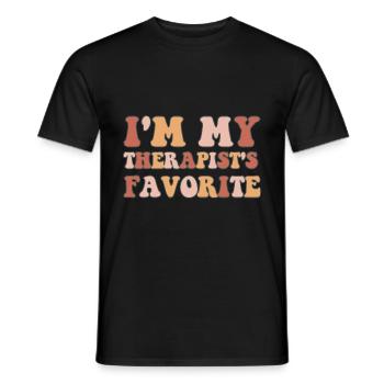 Sarcastic Therapy Saying Humor Therapist - Men's T-Shirt - black - Front - AI Model Male 178 light (178cm)