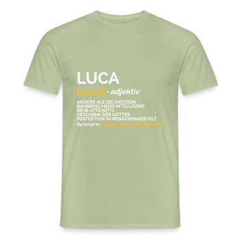 Luca - Männer T-Shirt - Sage - Vorne - AI Model Male 178 light (178cm)