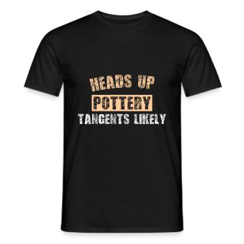 HEADS UP POTTERY TANGENTS LIKELY - Men's T-Shirt - black - Front - AI Model Male 178 light (178cm)