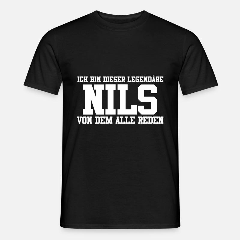 Nils Name Design - Männer T-Shirt - Schwarz