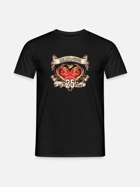 Un cœur et une âme depuis 25 ans - Mænd T-shirt - sort