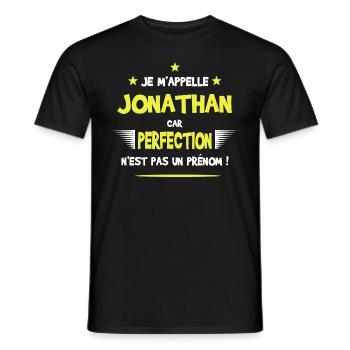 Jonathan cadeau humour et drôle - T-shirt homme - noir - Devant - AI Model Male 178 light (178cm)