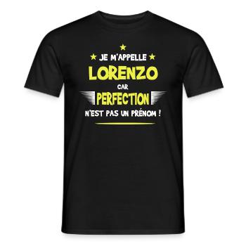 Lorenzo cadeau humour et drôle - T-shirt homme - noir - Devant - AI Model Male 178 light (178cm)
