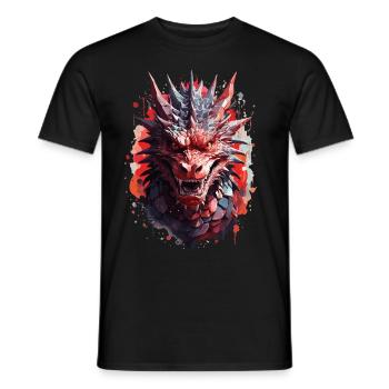 Dragon Noir - Mysticisme Sinistre - T-shirt homme - noir - Devant - AI Model Male 178 light (178cm)