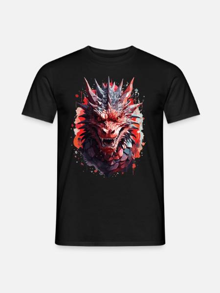 Düsterer Drache - Finstere Mystik - Männer T-Shirt - Schwarz