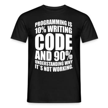 Nerd Nerdy Geek Funny Sayings Programmer - Men's T-Shirt - black - Front - AI Model Male 178 light (178cm)