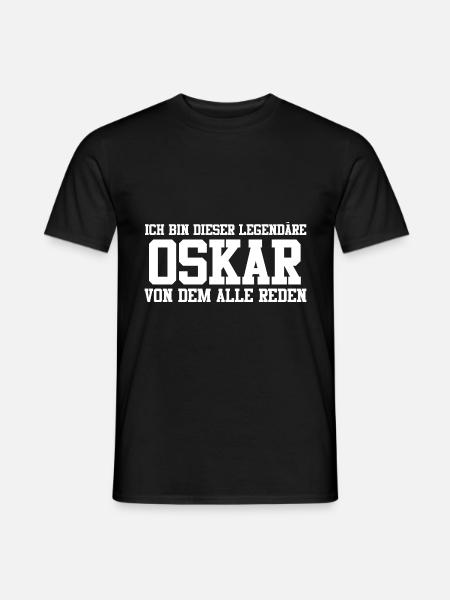 Oskar Name Design - Männer T-Shirt - Schwarz