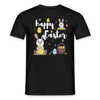 T-shirt de Pâques - T-shirt homme - noir - Devant - AI Model Male 178 light (178cm)