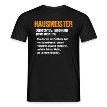 Hausmeister Definition Lustig Spruch Beruf - Männer T-Shirt - Schwarz - Vorne - AI Model Male 178 light (178cm)