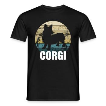 Corgi Dog - Men's T-Shirt - black - Front - AI Model Male 178 light (178cm)