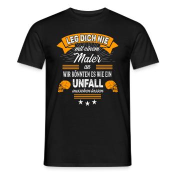 Maler Sprüche Spruch Unfall - Männer T-Shirt - Schwarz - Vorne - AI Model Male 178 light (178cm)