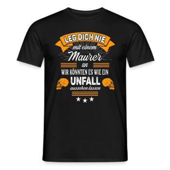 Maurer Sprüche Spruch Unfall - Männer T-Shirt - Schwarz - Vorne - AI Model Male 178 light (178cm)