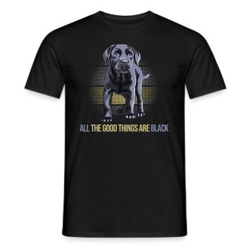 hund schwarzer labrador hundezucht black labrador - Männer T-Shirt - Schwarz - Vorne - AI Model Male 178 light (178cm)