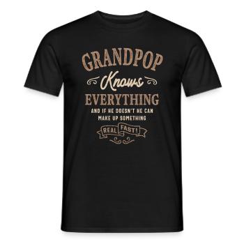 Le grand-père masculin sait tout drôle fête des pères - T-shirt homme - noir - Devant - AI Model Male 178 light (178cm)