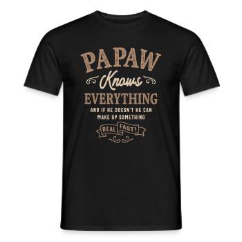Mens Papaw weiß alles Lustiger Vatertag - Männer T-Shirt - Schwarz - Vorne - AI Model Male 178 light (178cm)