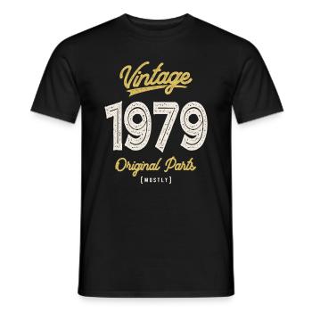 Vintage 1979 Originalteile - 43. Geburtstag Retro - Männer T-Shirt - Schwarz - Vorne - AI Model Male 178 light (178cm)