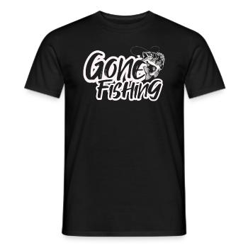 Angeln gegangen - Männer T-Shirt - Schwarz - Vorne - AI Model Male 178 light (178cm)