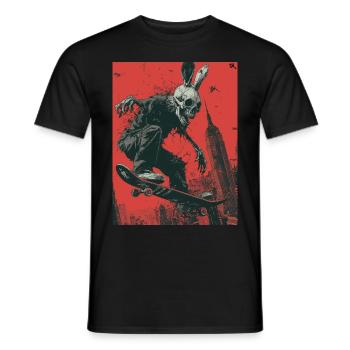 Creepy Bunny - Skull, Skelett, Totenkopf, Skater - Männer T-Shirt - Schwarz - Vorne - AI Model Male 178 light (178cm)
