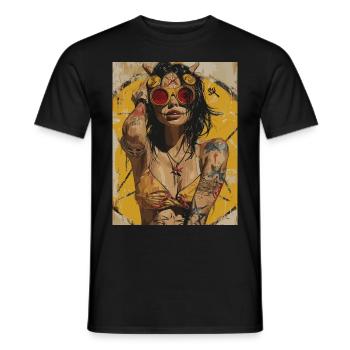 The Woman - Skull, Totenkopf, Pentagramm - Männer T-Shirt - Schwarz - Vorne - AI Model Male 178 light (178cm)