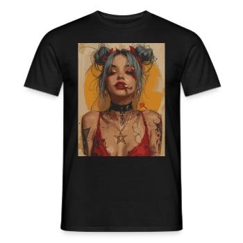 The Woman - Skull, Totenkopf, Pentagramm - Männer T-Shirt - Schwarz - Vorne - AI Model Male 178 light (178cm)
