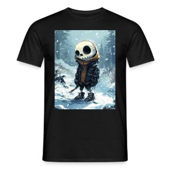 Skull in the snow - Totenkopf, Skelett - Männer T-Shirt - Schwarz - Vorne - AI Model Male 178 light (178cm)