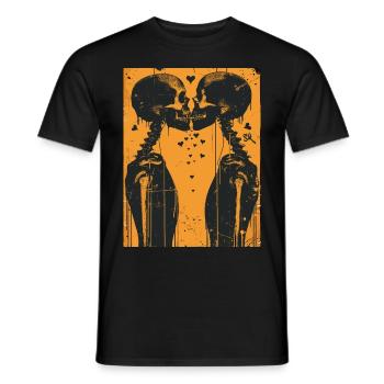 French Kiss - Skull, Skelett, Totenkopf - Männer T-Shirt - Schwarz - Vorne - AI Model Male 178 light (178cm)