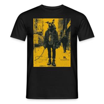 Freaky World - Dog Face, Skull, Totenkopf - Männer T-Shirt - Schwarz - Vorne - AI Model Male 178 light (178cm)