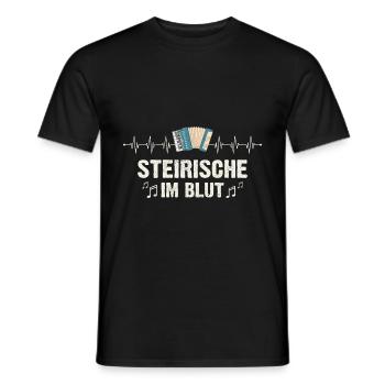 Akkordeon Steirische Herzschlag Harmonika - Männer T-Shirt - Schwarz - Vorne - AI Model Male 178 light (178cm)