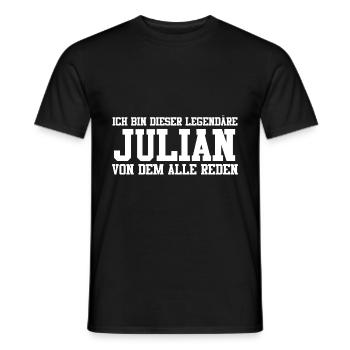 Julian Name Design - Männer T-Shirt - Schwarz - Vorne - AI Model Male 178 light (178cm)