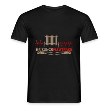 Installateur Herzschlag Heizungsbauer Heizungsbau - Männer T-Shirt - Schwarz - Vorne - AI Model Male 178 light (178cm)