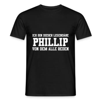 Phillip Name Design - Männer T-Shirt - Schwarz - Vorne - AI Model Male 178 light (178cm)