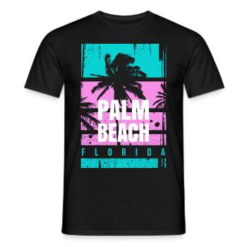 Palm Beach Florida Urlaub Mode Geschenk Reise Spaß - Männer T-Shirt - Schwarz - Vorne - AI Model Male 178 light (178cm)