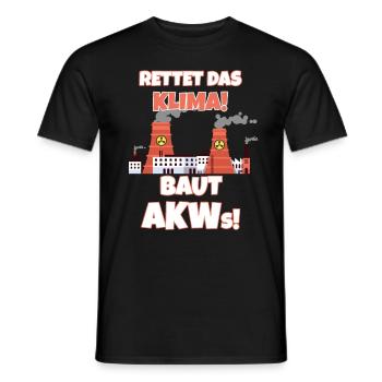Klimawandel Atomkraft Rettet Das Klima. Baut AKWs! - Männer T-Shirt - Schwarz - Vorne - AI Model Male 178 light (178cm)
